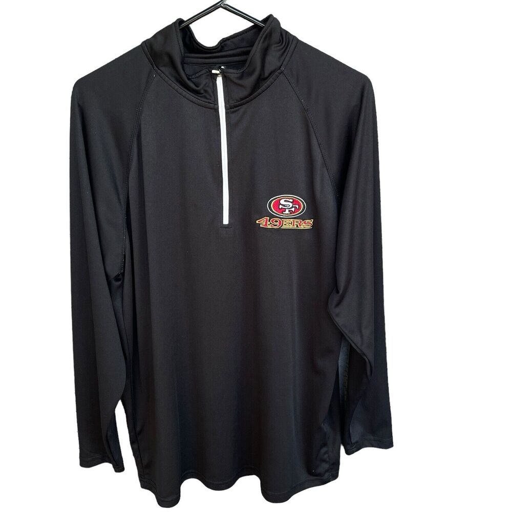 San Francisco‎ 49er Quarter Zip Pullover Mens Large Black Football Fan Apparel